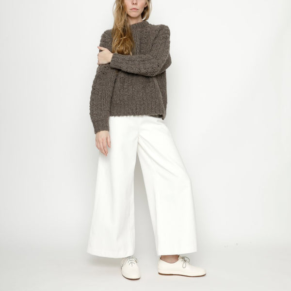 7115 by Szeki Umber Hand Crocheted Lantern Sweater