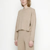 7115 by Szeki Relaxed Mock-Neck Tan Sweater