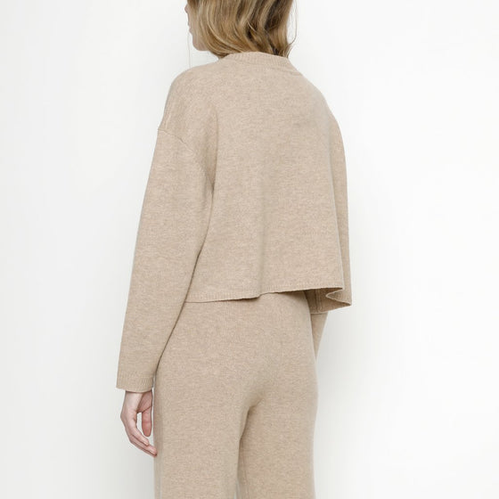 7115 by Szeki Relaxed Mock-Neck Tan Sweater