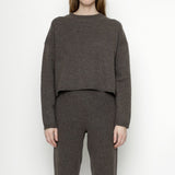 7115 by Szeki Relaxed Mock-Neck Merino Umber Sweater