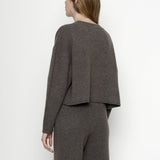 7115 by Szeki Relaxed Mock-Neck Merino Umber Sweater