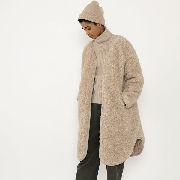 7115 by Szeki Winter Curly Jacket in Sand – PATRICIA