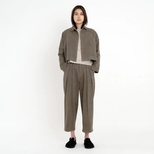  7115 by Szeki light umber heavy canvas 3/4 cropped cotton shirt jacket found at Patricia in southern pines, NC
