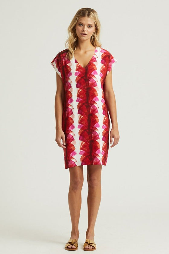 Marie Oliver Hot Red Fan Andi Dress