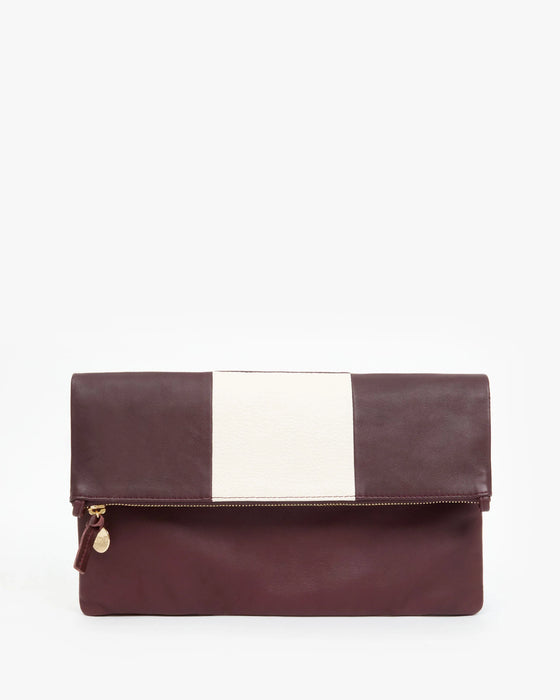 Clare V Foldover Patchwork Clutch w/Tabs