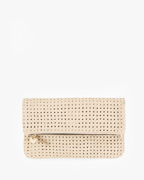 Clare V Foldover Clutch With Tabs Crochet Checker at Penelope T