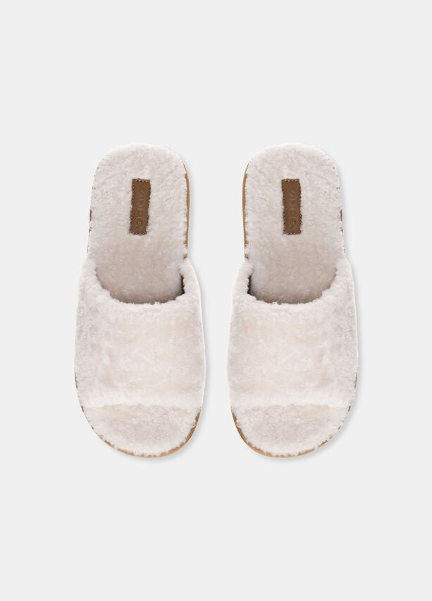 Vince Kalina Shearling Slide Sandal in turtle dove found at Patricia in Southern Pines, NC