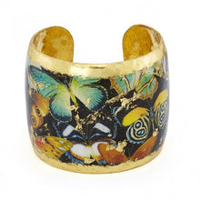  Beautiful Evocateur gold leaf cuff, featuring images of colorful butterflies, available at Patricia