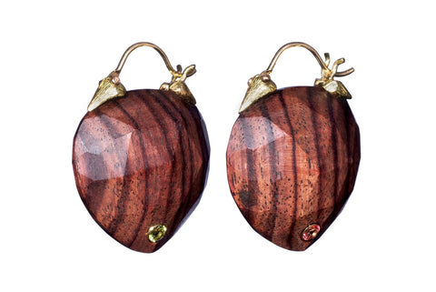Gabrielle Sanchez Faceted Puffy Walnut Flyer Earrings