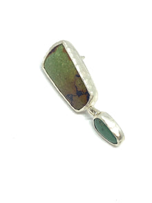  Heather Benjamin Single Silver Double Turquoise Drop Post Earring found at Patricia in Southern Pines, NC