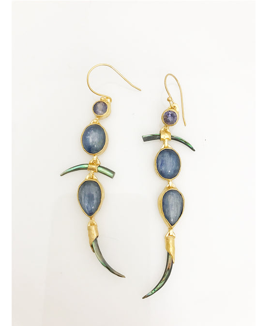Heather Benjamin Kyanite Asymmetrical Earrings