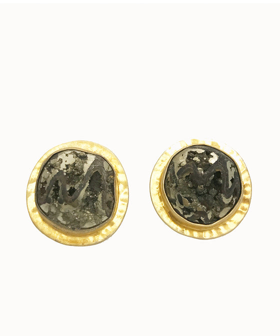 Heather Benjamin Pyritized Amonite Cufflinks
