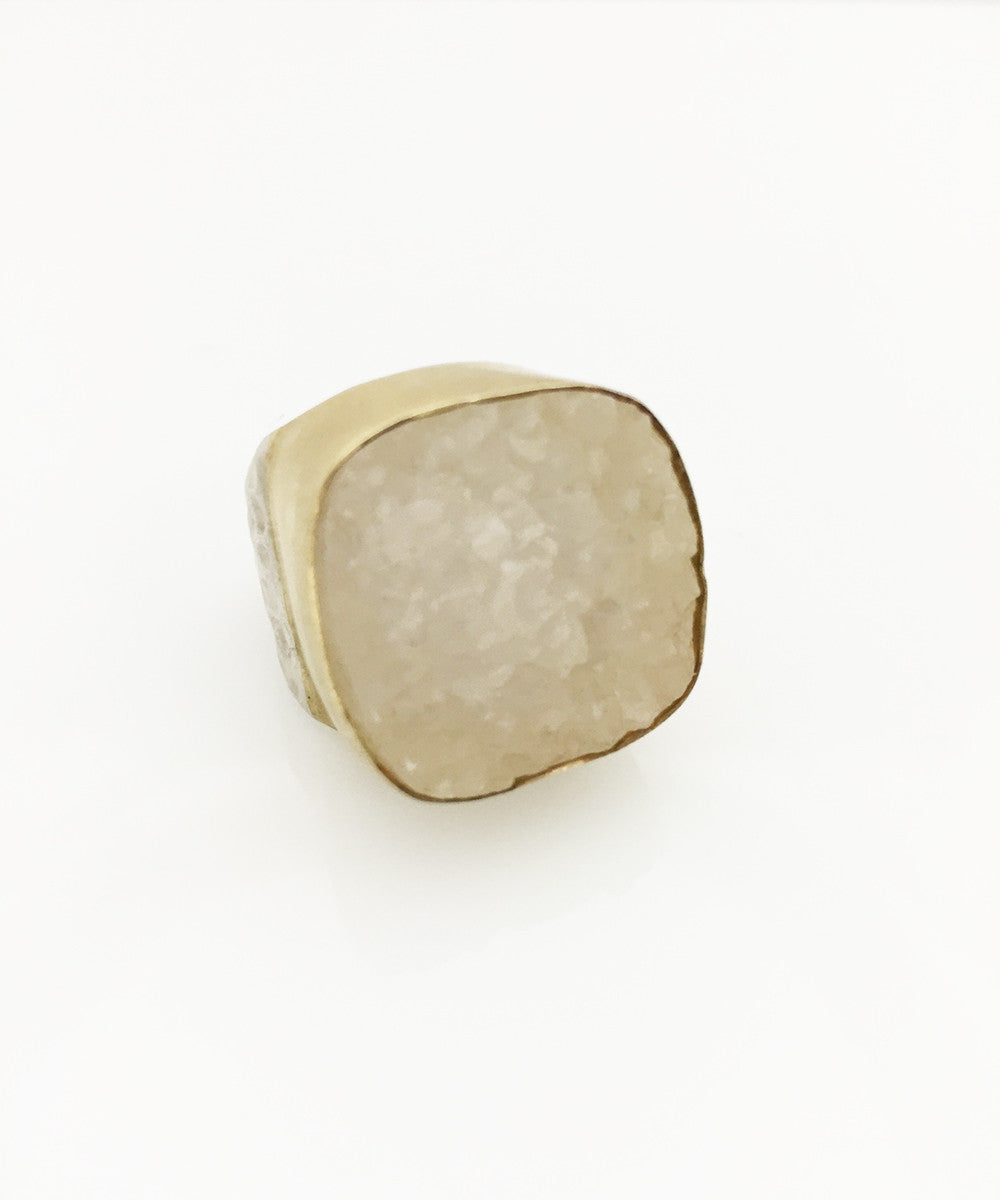 Heather Benjamin | Handmade Square Sugar Drusy Ring