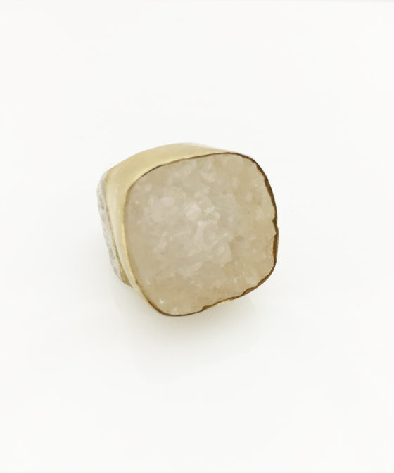 Heather Benjamin | Handmade Square Sugar Drusy Ring