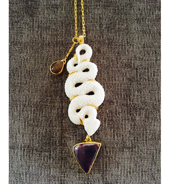 Heather Benjamin | Handmade Large Carved Snake Necklace