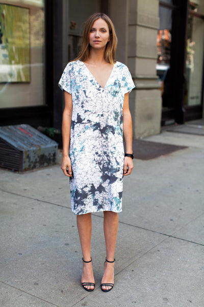Emerson Fry | V Column Dress- Turquoise Rock