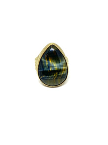  Heather  Benjamin Teal Tiger's Eye Ring