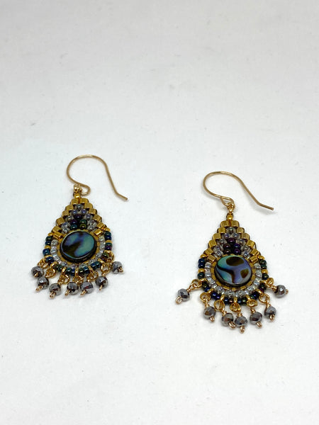 Miguel Ases Swarovski Abalone and Pyrite Earrings