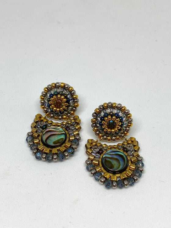 Miguel Ases Abalone Swarovski Earrings