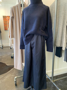  Brazeau Tricot Cotton Silk Palazzo Pant - Ink