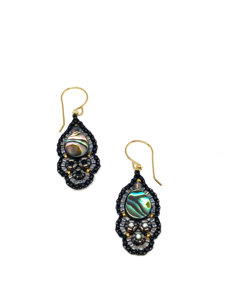 Miguel Ases Abalone and Swarovski Earring on post found at Patricia in Southern Pines, NC