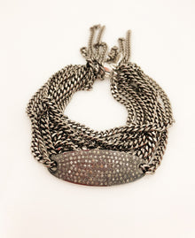  Bracelet with Chain Diamond Pavé Section