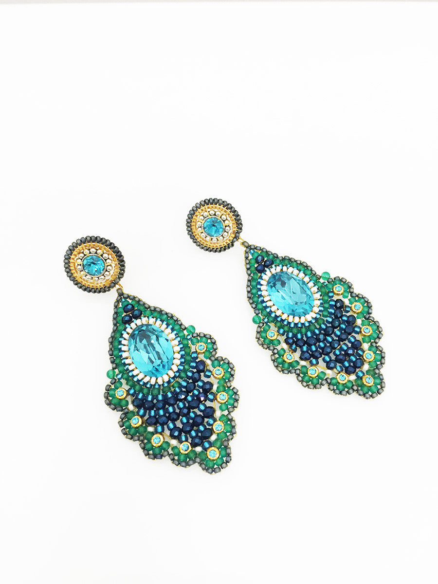 Miguel Ases Sapphire Hydro Quartz Earrings
