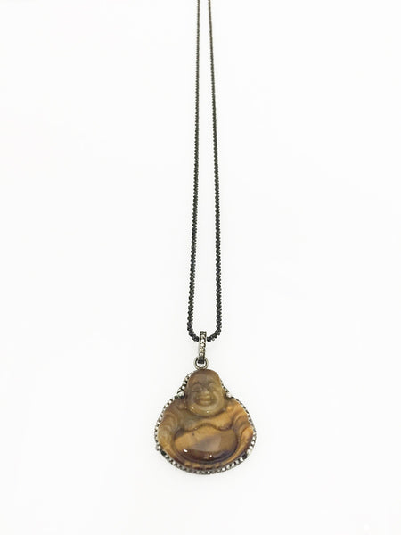 Margo Morrison Carved Tiger's Eye Buddha Pendant