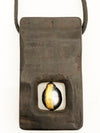 LoU Zeldis Wood Pendant with Pearl on Leather