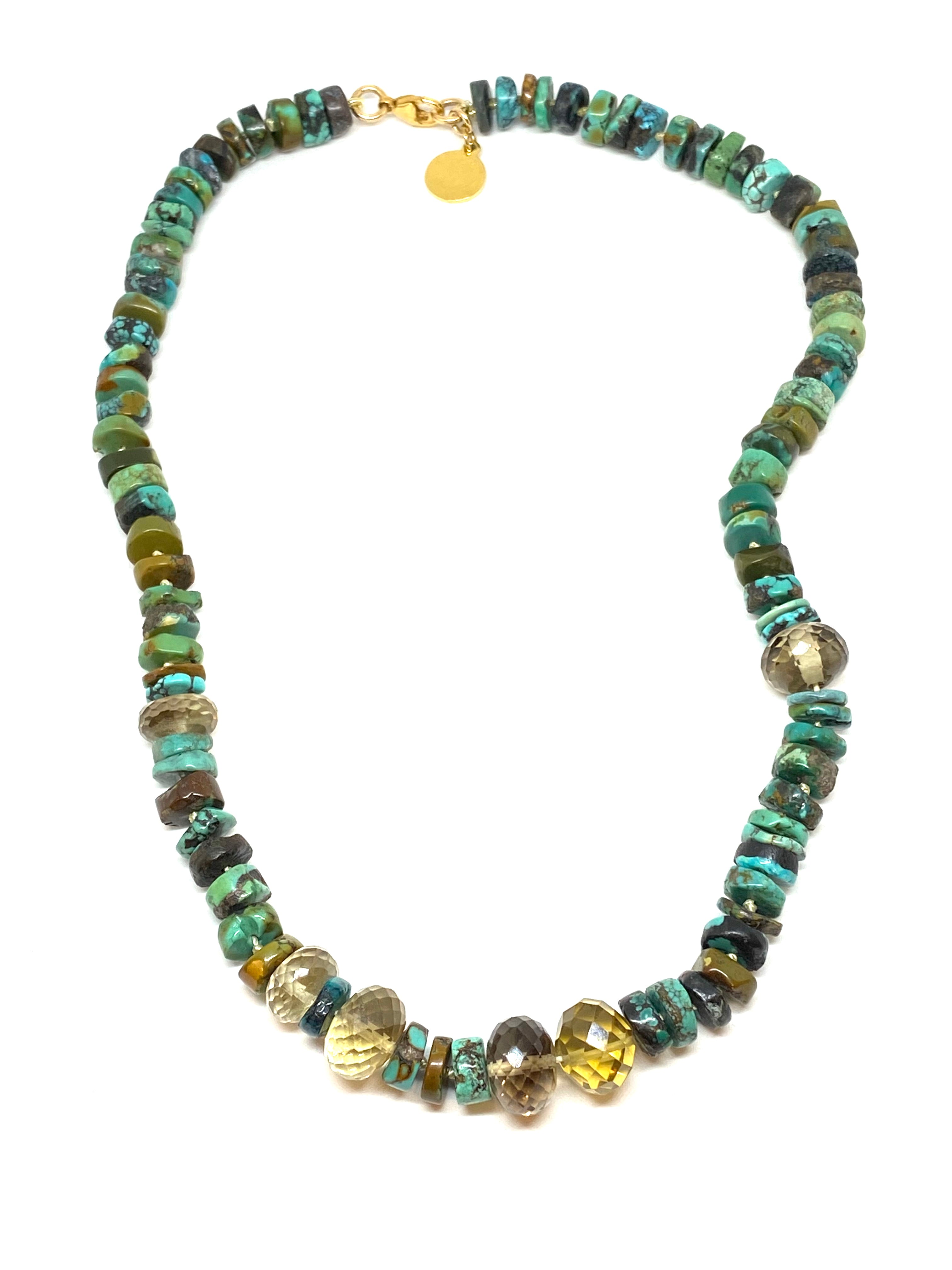 Perle by Lola Turquoise & Smokey Topaz Necklace