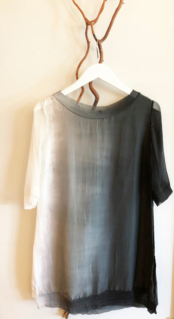Viviana Uchitel Short Sleeve Silk Dress