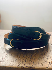  W. Kleinberg Black Large Tab Belt with gold buckle found at Patricia in Southern Pines, NC