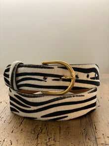  W. Kleinberg Zebra Calf Hair Belt