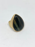 Heather Benjamin Dark Charcoal Tigers Eye Ring
