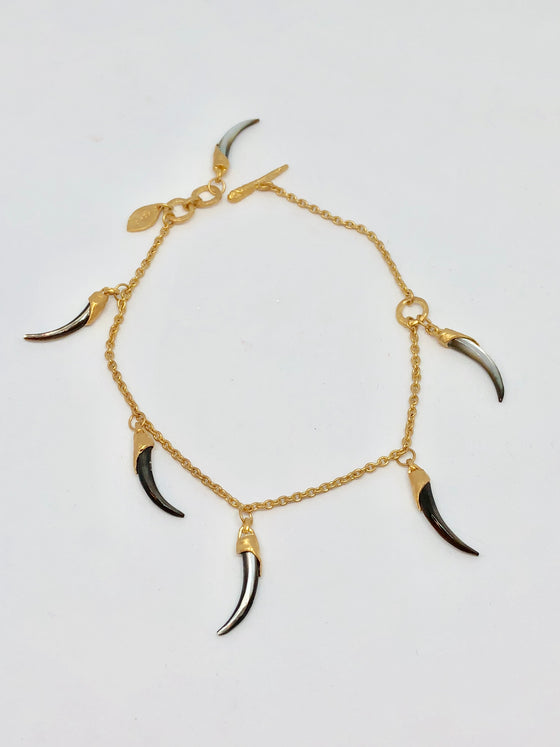 Heather Benjamin Grey Lip Multi Shard Bracelet