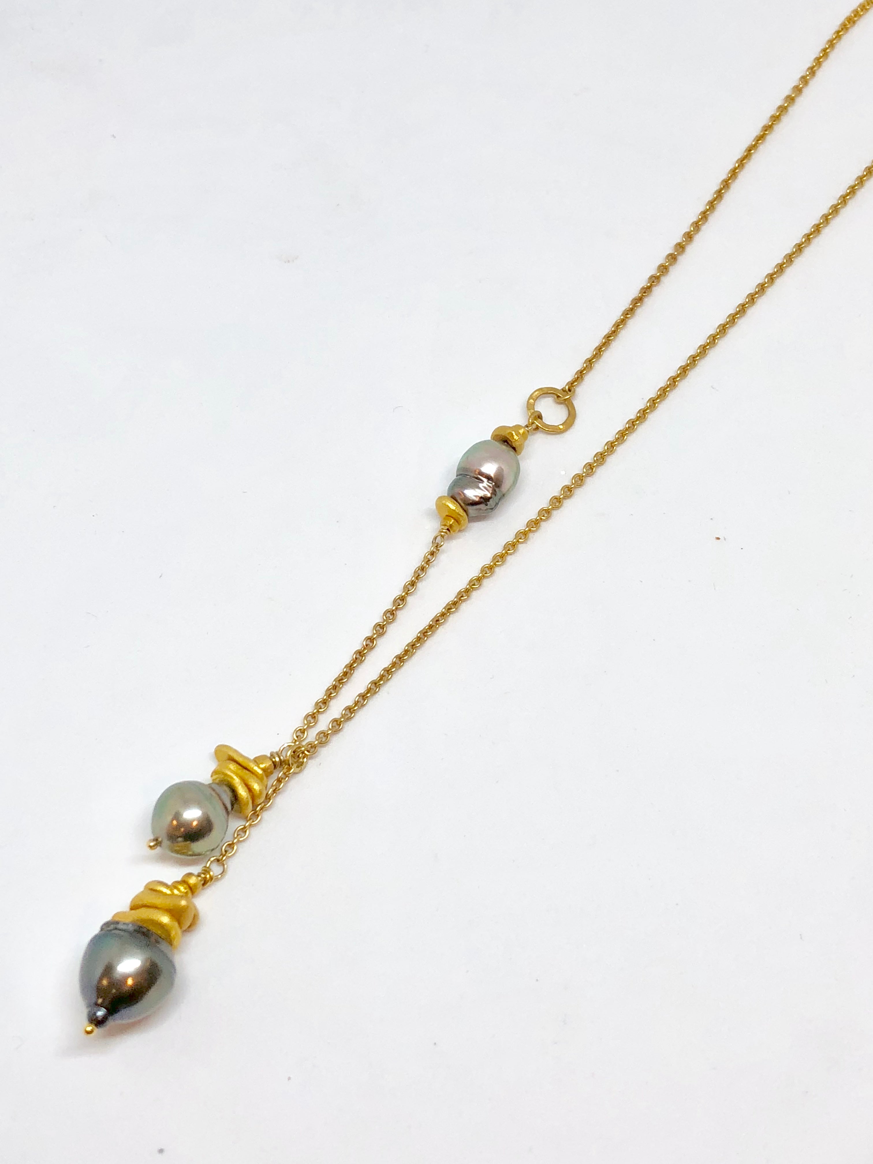 Heather Benjamin Triple pearl 36" Necklace