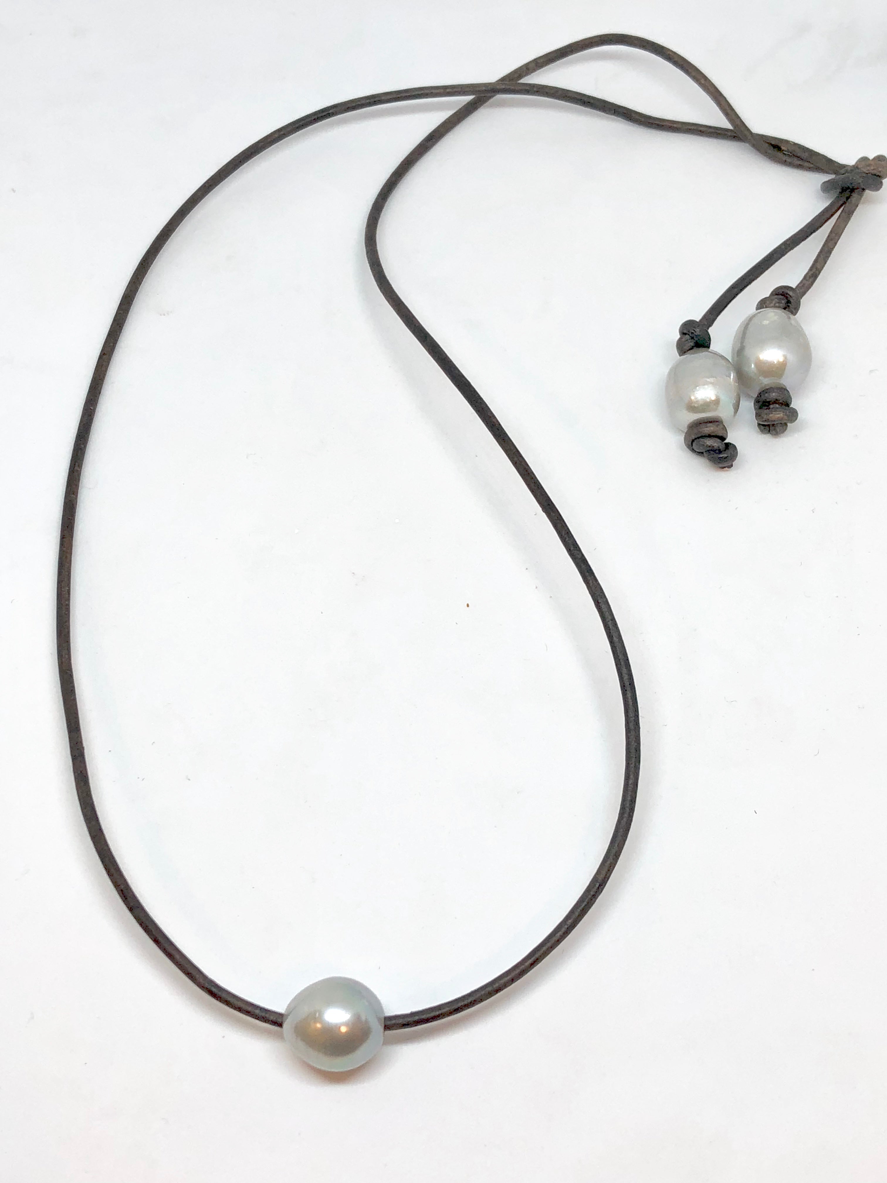 pearl on leather