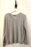 Brazeau Tricot Milagro Platinum Cashmere V-Neck Sweater