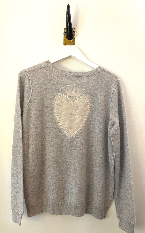 Brazeau Tricot Milagro Platinum Cashmere V-Neck Sweater