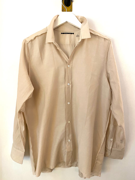 Brazeau Tricot Cotton Silk Austin Shirt Natural