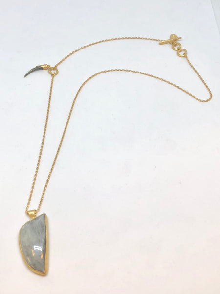 Heather Benjamin Grey Tigers Eye Necklace