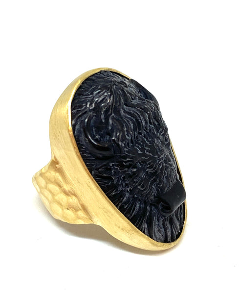 Heather Benjamin Hand Carved Water Buffalo Ring