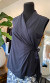 Peter O Mahler Sleeveless Wrap Blouse in navy/black found at PATRICIA in Southern Pines, NC