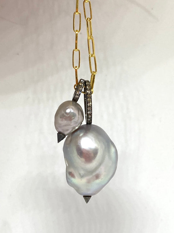 Nathan & Mo Double Freshwater Pearl Necklace