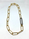 Nathan & Mo Oval Link Necklace with Pave Section