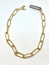 Nathan & Mo Oval Link Necklace with Pave Section