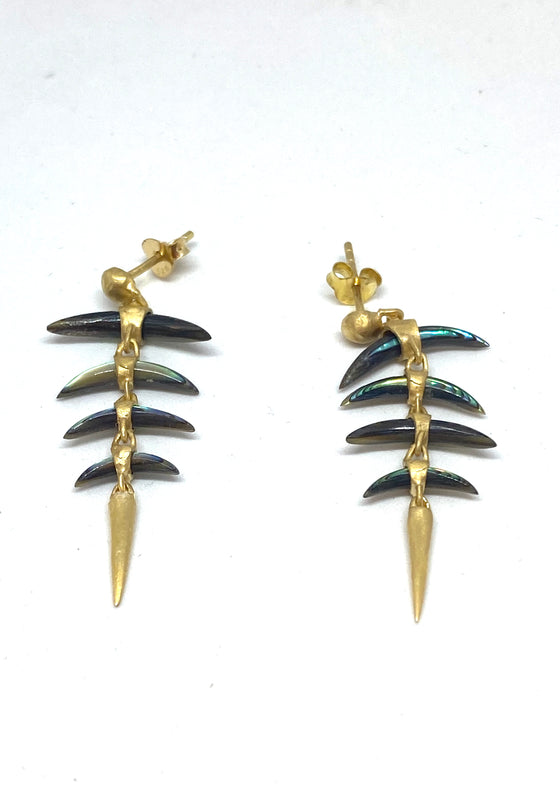 Heather Benjamin Handmade Paua Shell Stud Earring