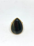 Heather Benjamin Dark Charcoal Tigers Eye Ring