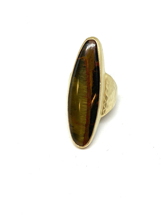Heather Benjamin Long Oval Tiger Iron Ring