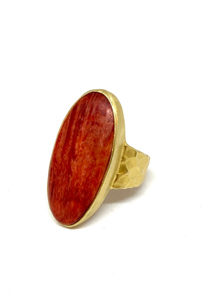 Heather Benjamin Red Spiny Oyster Ring